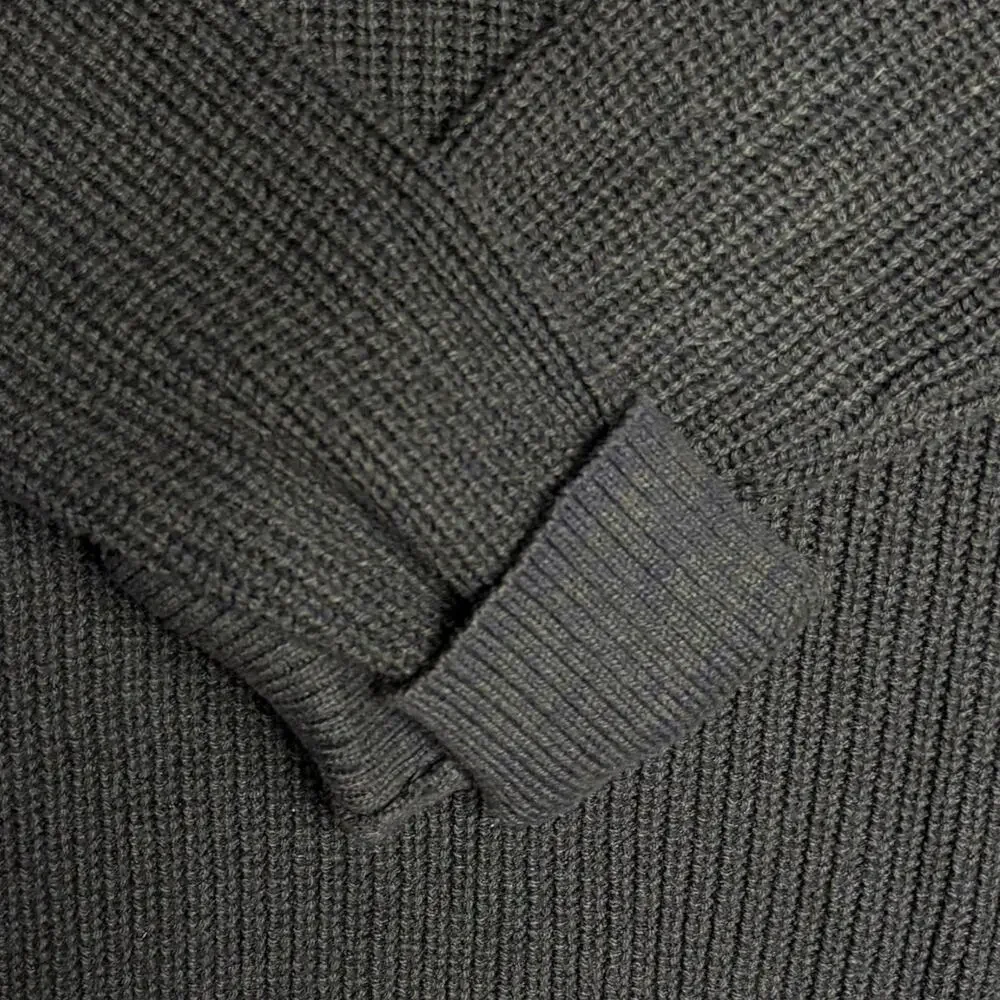 Banana Republic Men’s Shawl Collar Sweater Size L Dark Grey Cotton Wool Blend